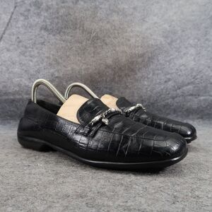 Brighton Shoes Womens 8.5 Loafers Slip On Charms Croc Embossed Leather Classic